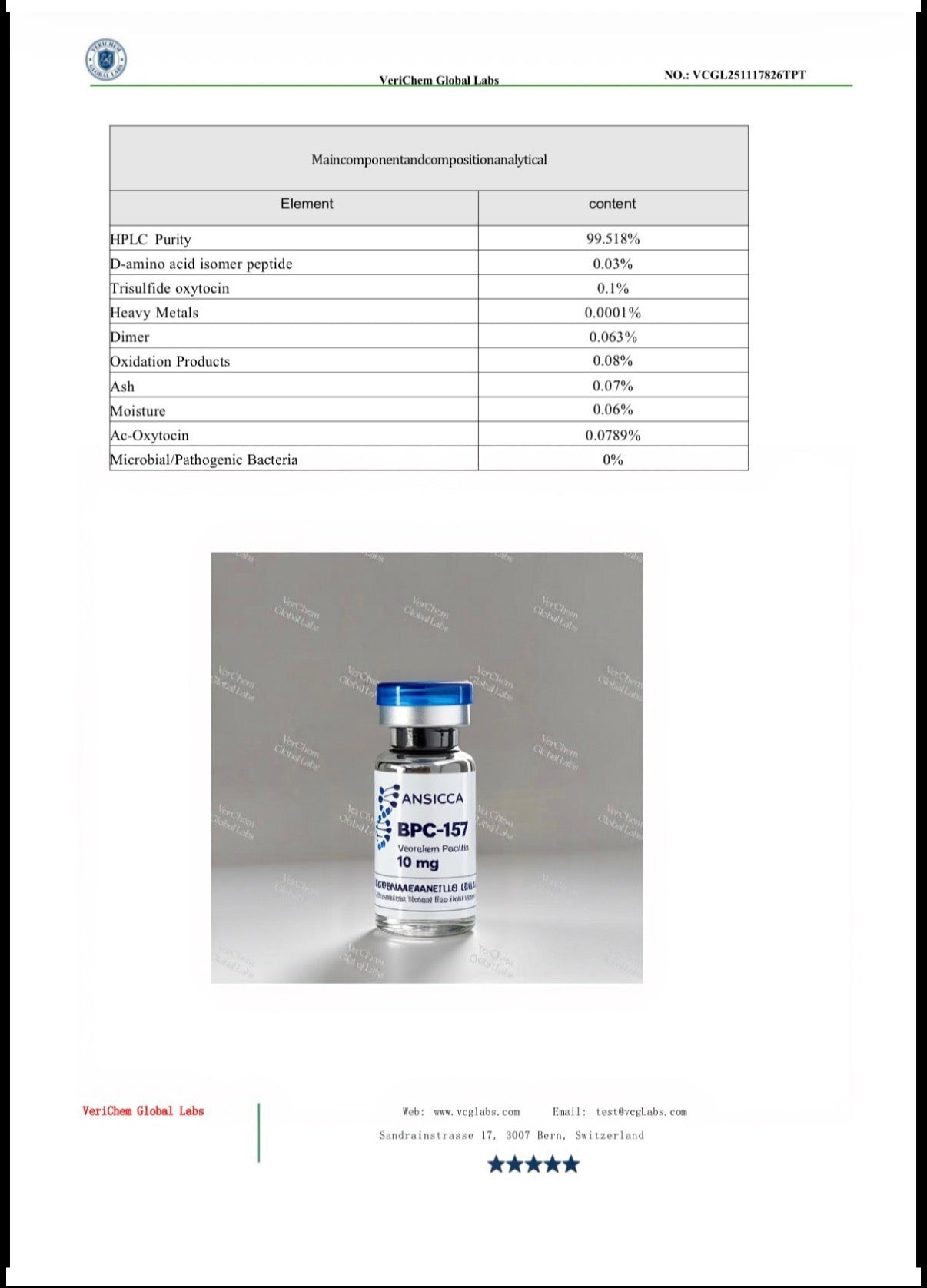 BPC-157 10mg Ansicca Ltd