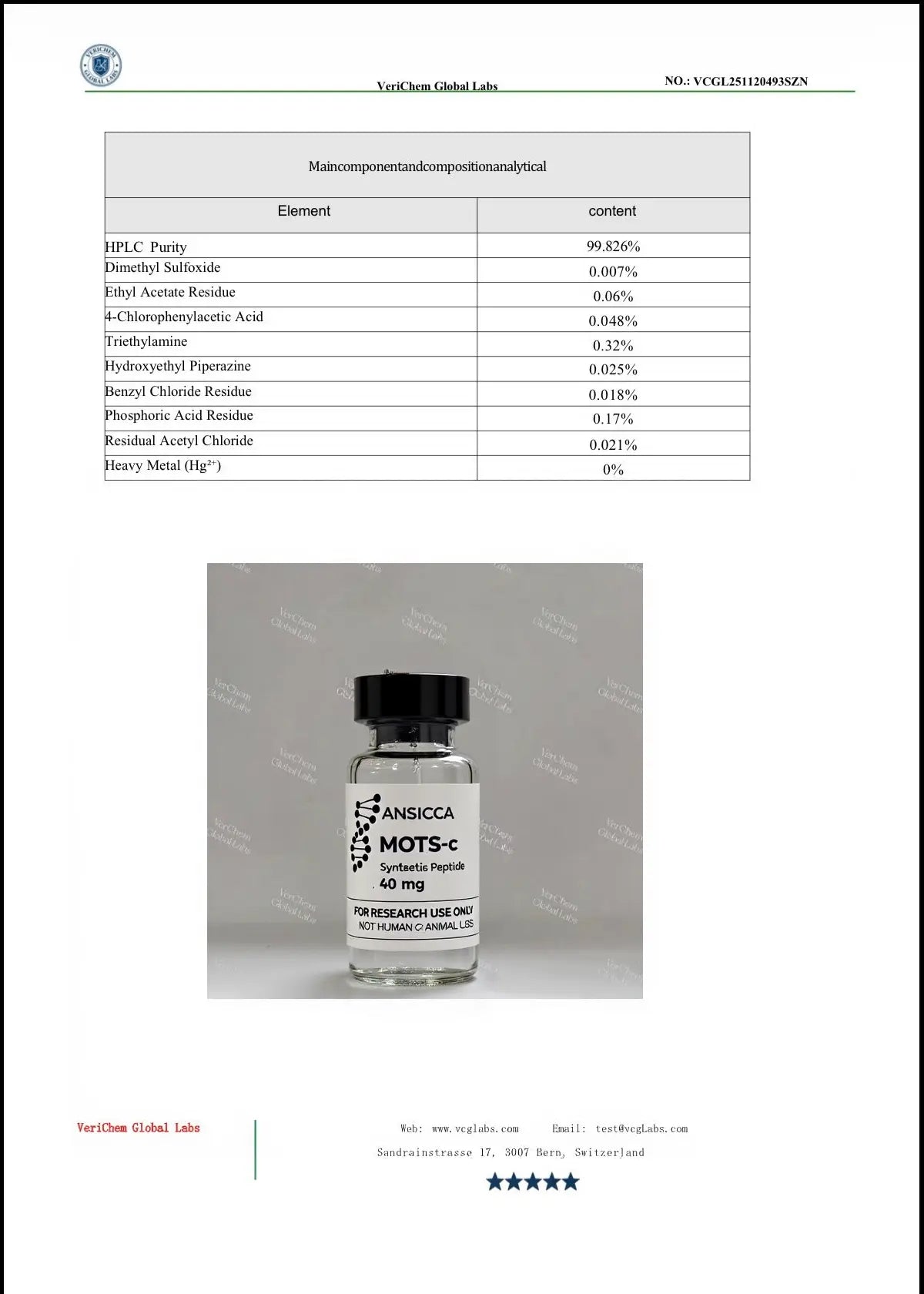 MOTS-C 40mg Ansicca Ltd