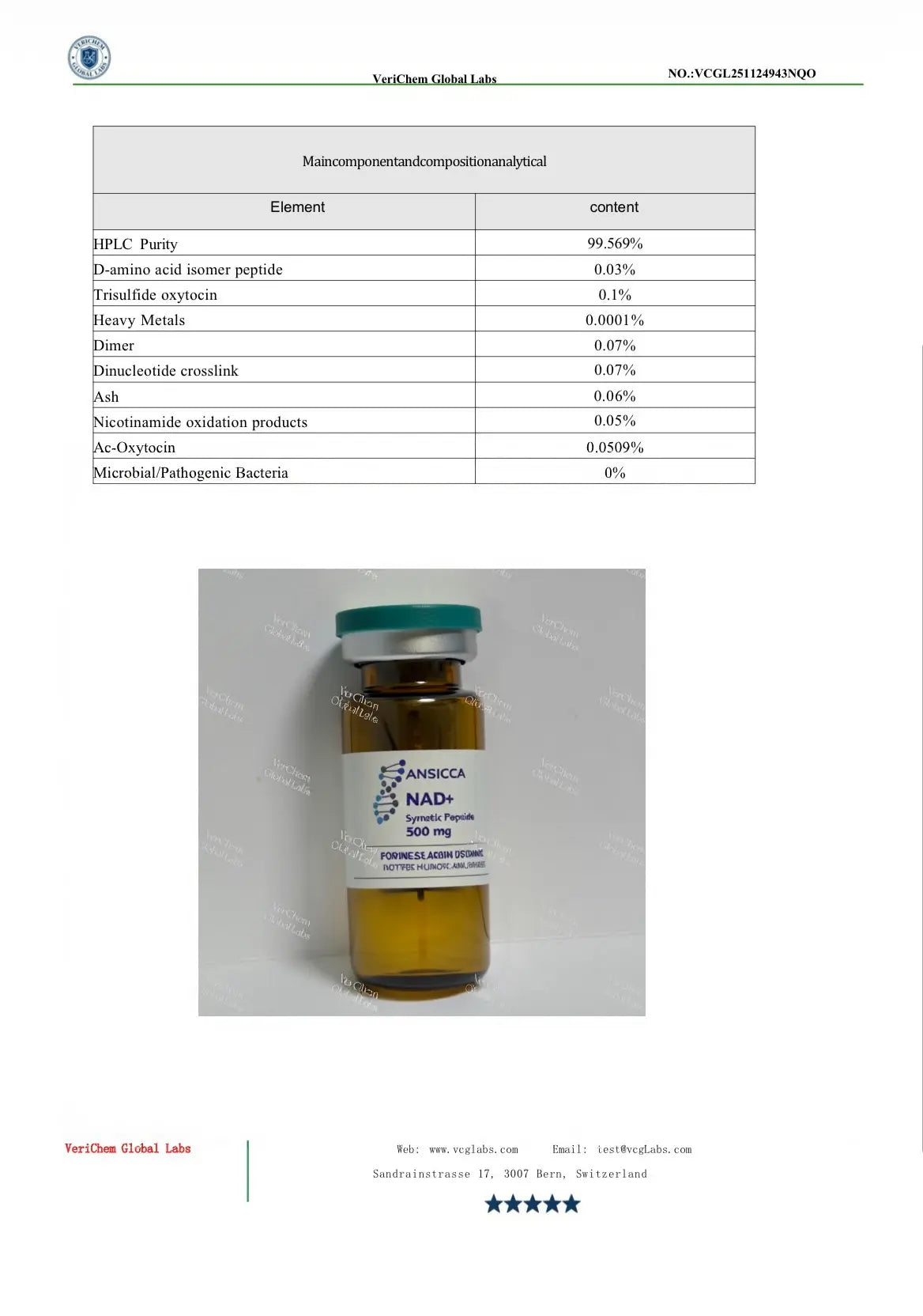 NAD+ 500mg Ansicca Ltd